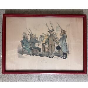 Jean Jacques Grandville (French 19thC)  Metamorphoses print - Repas de Corps